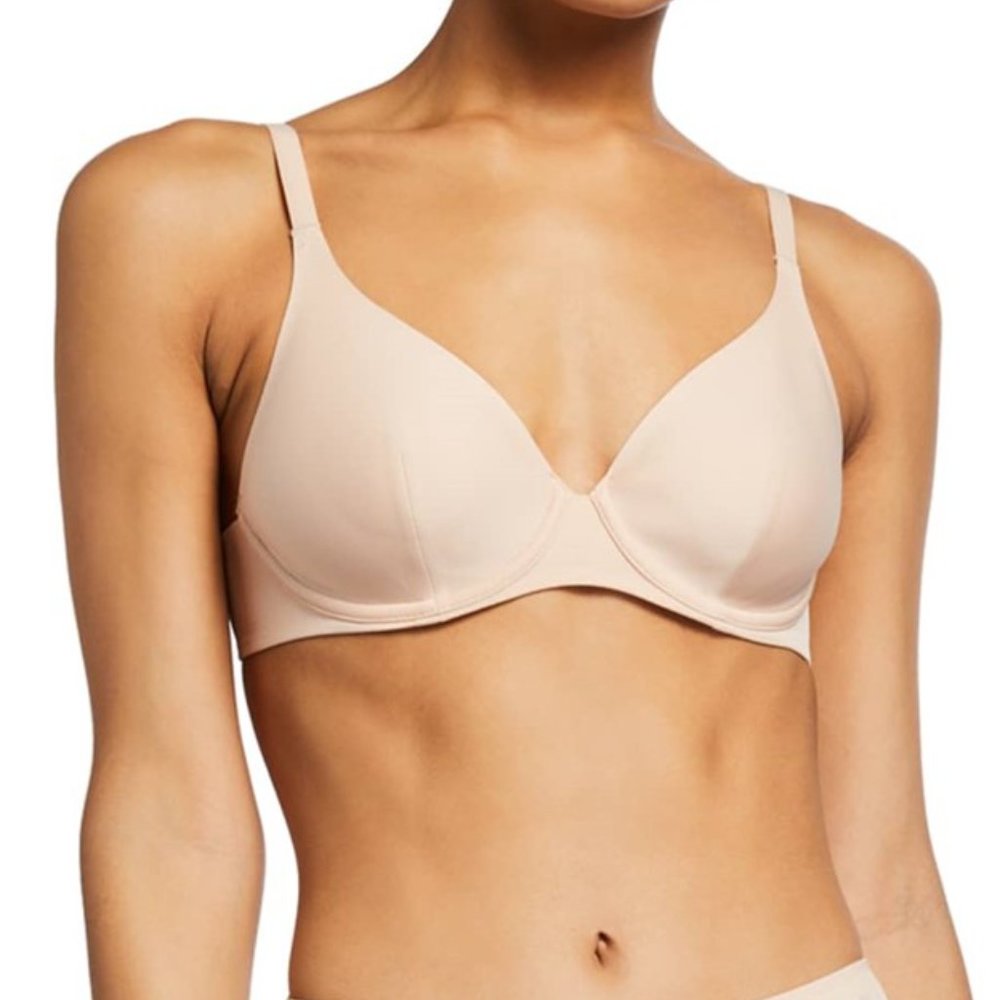 Chantelle Prime Plunge Double Knit Spacer Bra 12B6 NUDE BLUSH Size 32DD